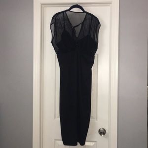 Rockabilly Pencil Dress w/sheer overlay